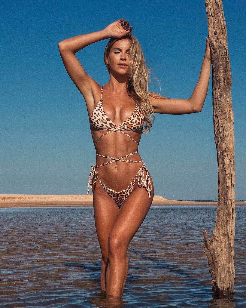 Collaroy wrap bikini in leopard print